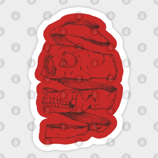 Twister Skull Sticker by mikekoubou